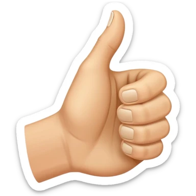 hand with thumbs up and the thumb slightly bend sticker