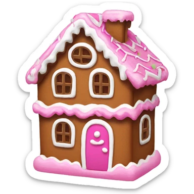 A pink gingerbread house sticker