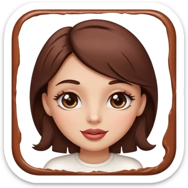 brownie with a feminine vibe, Feminine facial features with expressive eyes and lashes, soft lips, confident attitude.  420-friendly aesthetic sticker