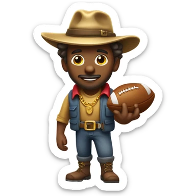 A gold prospector playing football sticker
