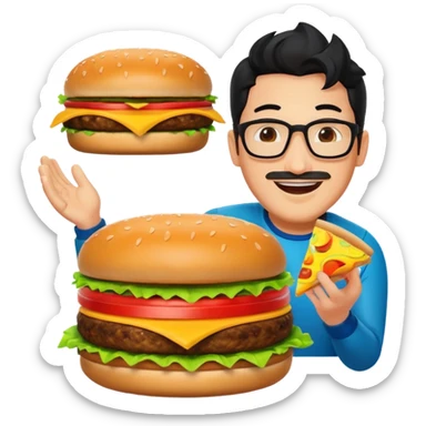 skibidi fish rizzing up markiplier on a cheeseburger sticker