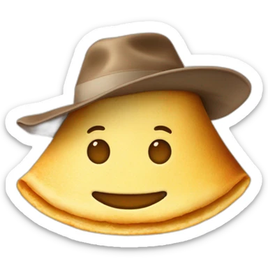 Crêpe avec un chapeau sticker