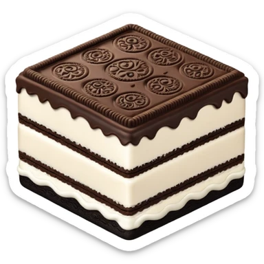 oreo cake square shape slim layer sticker