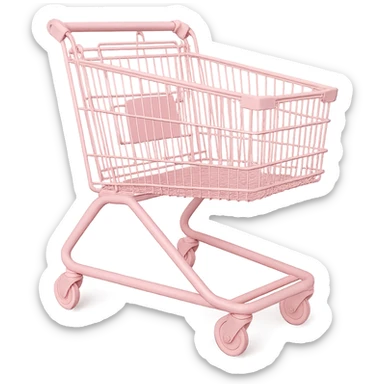 pink shopping cart, variation 2 sticker