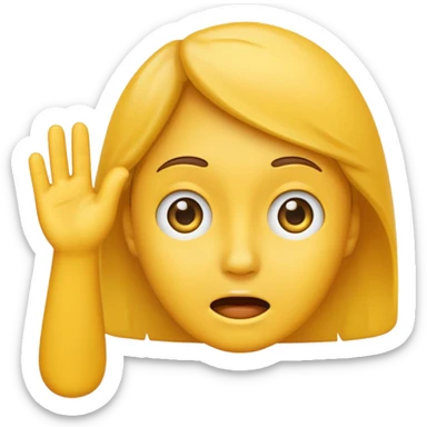 emoji slightly waving with an anxious face sticker