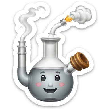 Bong with smoke sticker