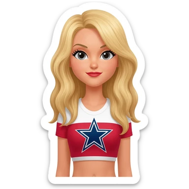 Dallas cowboys cheerleader blonde wearing short top sticker