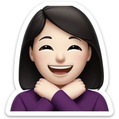 smiling girl with closed eyes sticker