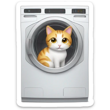 laundry machine with a cat sticker