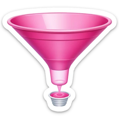 pink marketing funnel with dollars at the buttom sticker