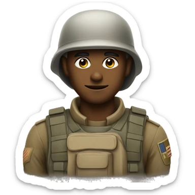 A soldier soluting. sticker