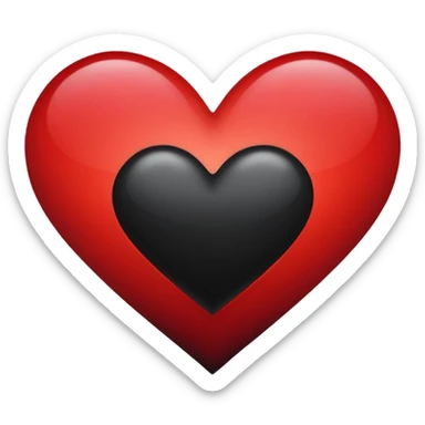 Black and red heart gradient mix sticker