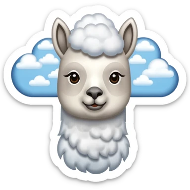 cloud patterned lama sticker