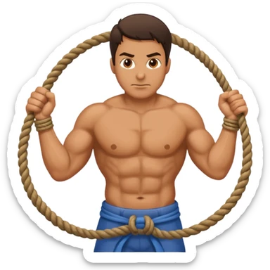 Man pulling the rope towards him sticker