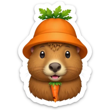 capybara wear carrot hat sticker