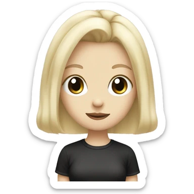 Blonde girl wearing kuromi T shirt sticker