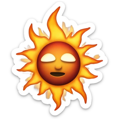 burning sun closeup sticker