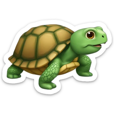 Tortue sur un chat sticker