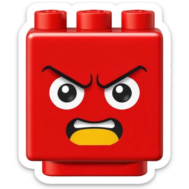 angry lego block sticker