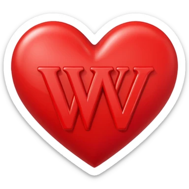 the letters M + V, in a heart  sticker