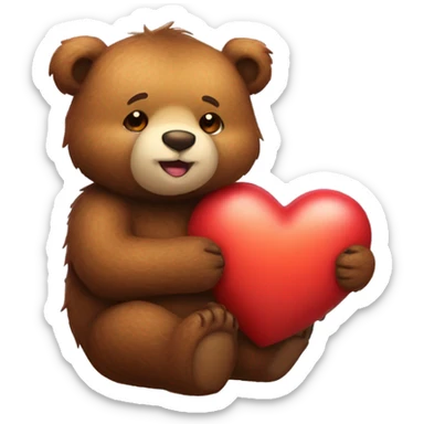 bear with a heart sticker