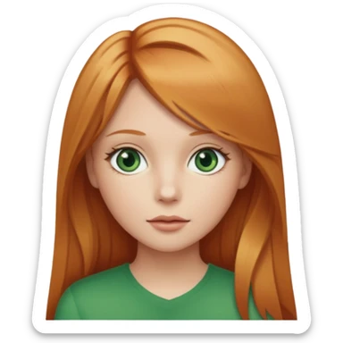I want a girl with strawberry blonde hair that’s straight and long sticker