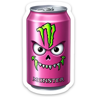 pink can monster energy drink sticker