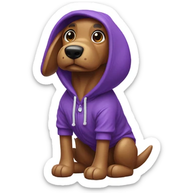 Balloon dog with a purple hoodie sticker