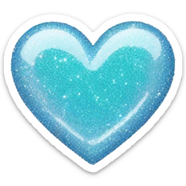 pastel blue glittery heart sticker