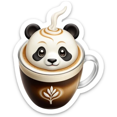 Panda latte art sticker