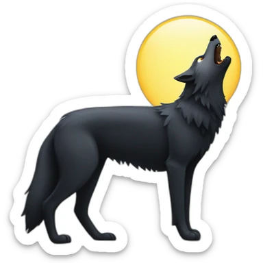 Black wolf howling  sticker