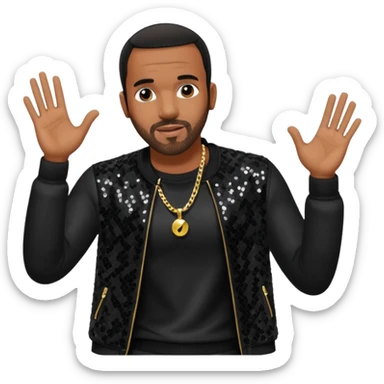 Craig David with black sequin outfit sticker