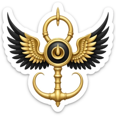 holy emblem with black wings with horn sticker