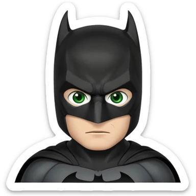 batman con el traje del caballero oscuro, solamente con los ojos verdes, el resto del traje que no sea verde sticker