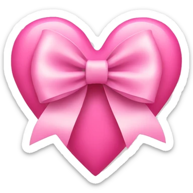 Pink heart bow sticker