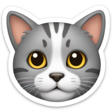 vectoral drawing of a cat but with a dog head and whiskers sticker