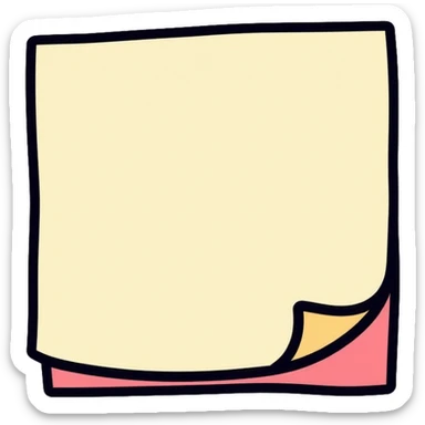 Blank sticky note, empty, no text or decoration sticker