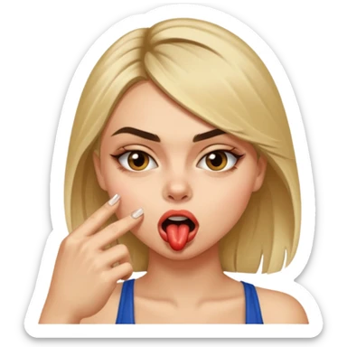 Cara sexy que se muerde un dedo de la mano de manera provocadora  sticker