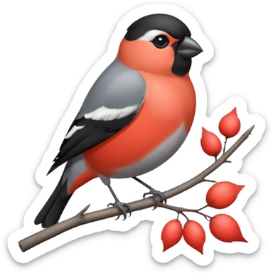 Round and cute bullfinch sticker