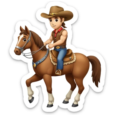 Horse with cowboy hat sticker