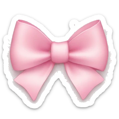 A light pink bow on a heart  sticker