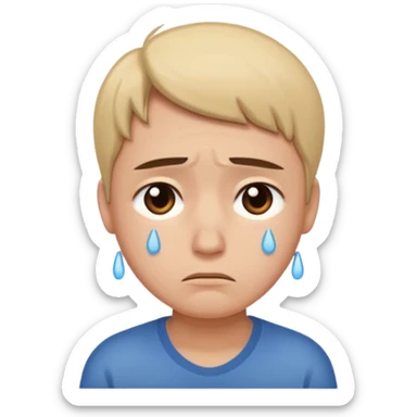 una persona mirándose con inseguridad, expresión triste y mirada hacia abajo sticker