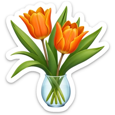orange tulip and lily sticker