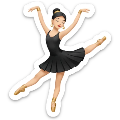 East (E): "dancer_east: Create a minimal flat-vector dancer icon facing east. Pose rotated to face east to imply movement to the right. Black stroke 2px on transparent background, square canvas 1:1, SVG vector style, no text or facial features." sticker