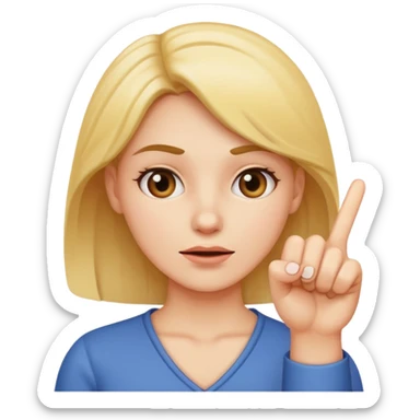 Female shaking finger saying no sticker