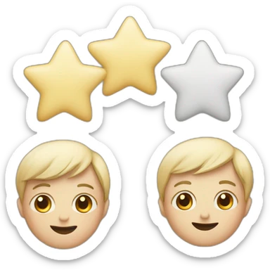 3 stars of differing size sticker