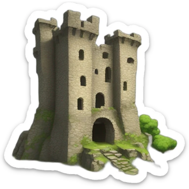 old ruined castle sticker