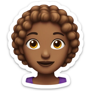 Brown skin with purple nails sticker