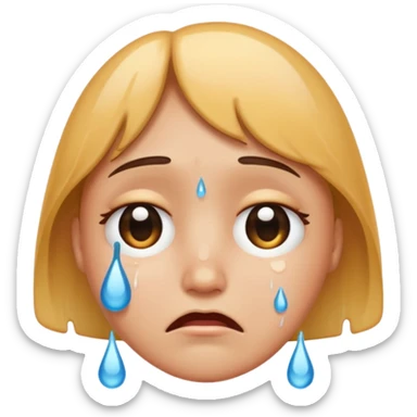 sad face with tears  sticker