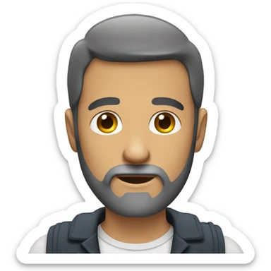 Man with beard missing a thumb sticker